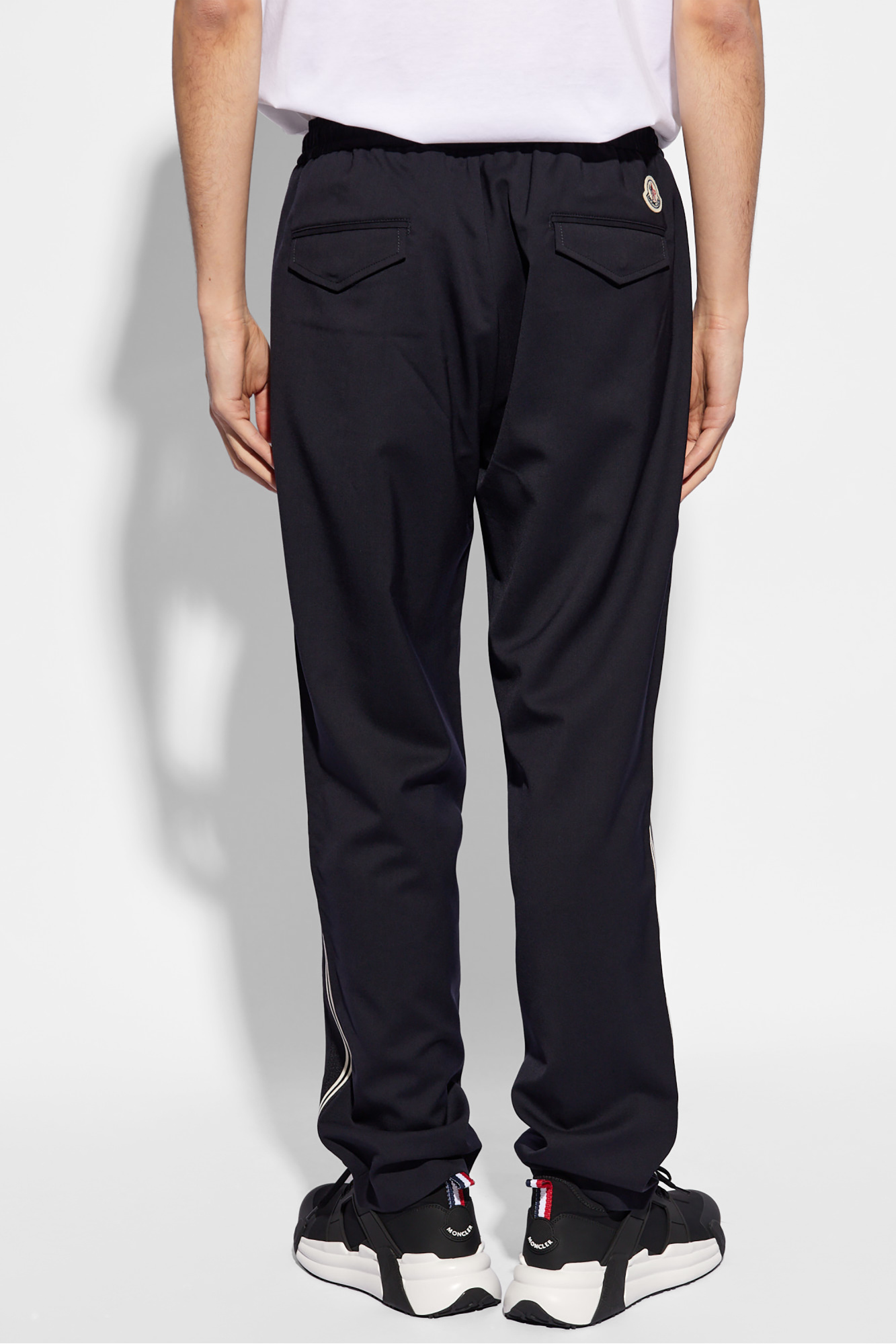 Moncler side stripe pants discount